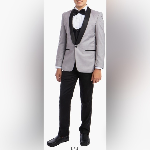 Perry Ellis Kids Tuxedo in Grey and Black